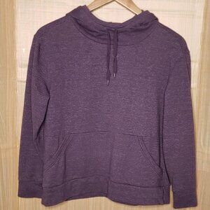 Champion Elite Womens Purple Striped Hooded Sweatshirt Large